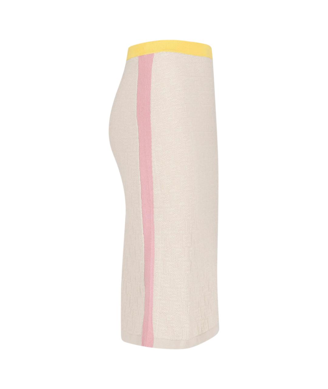 FENDI Бежевая хлопковая юбка миди, фото 3