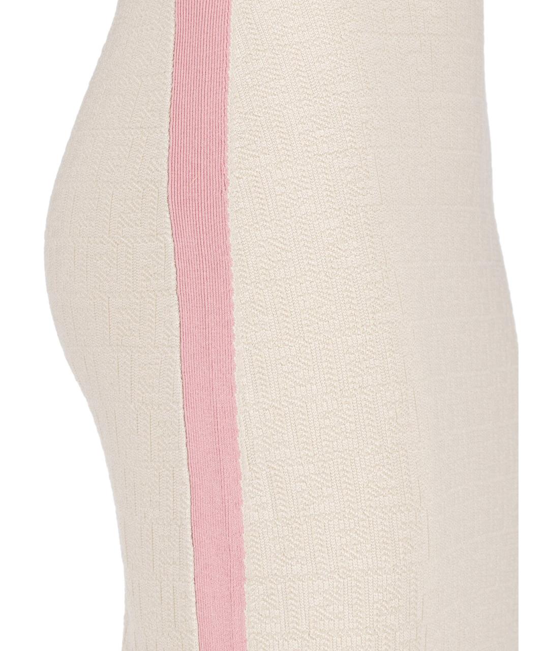 FENDI Бежевая хлопковая юбка миди, фото 4