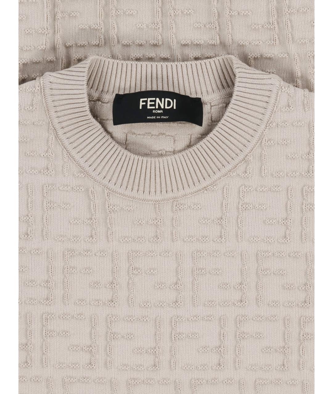 FENDI Серый хлопковый джемпер / свитер, фото 3