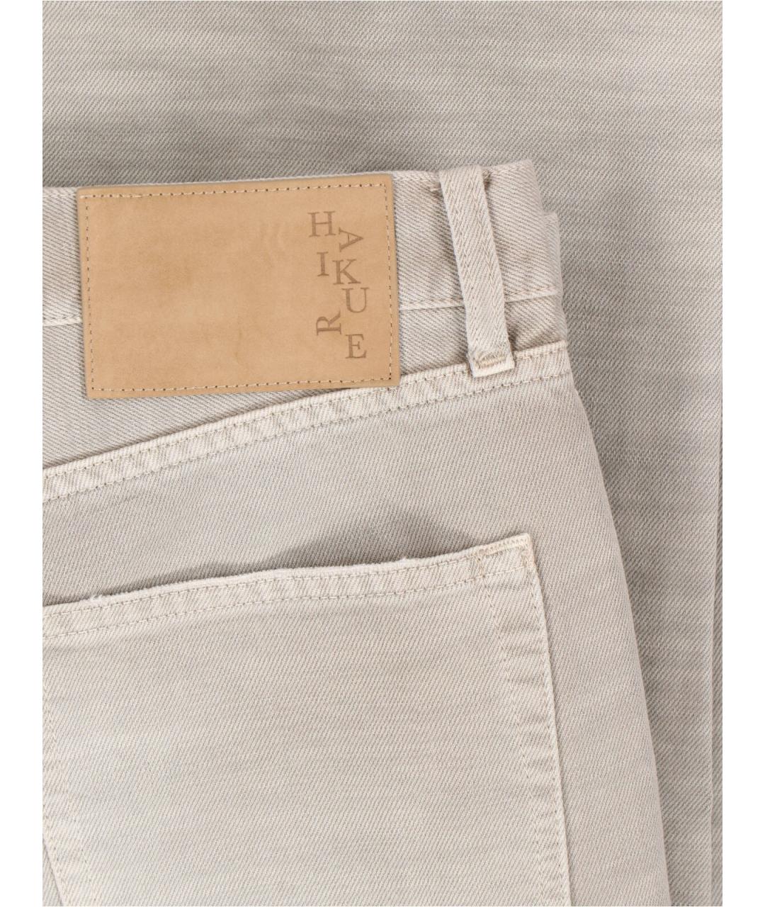 HAIKURE Бежевые хлопковые прямые джинсы, фото 5