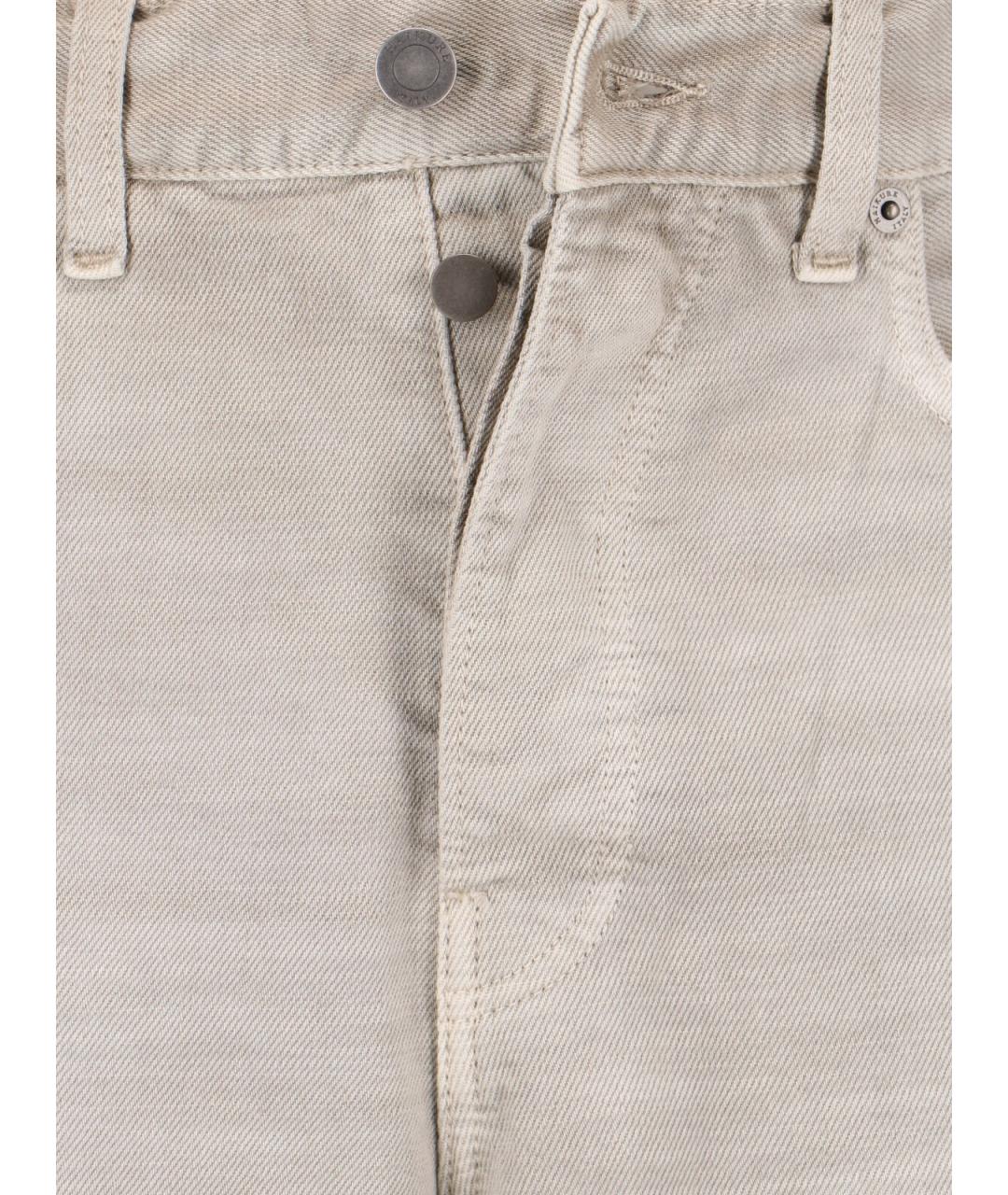 HAIKURE Бежевые хлопковые прямые джинсы, фото 4