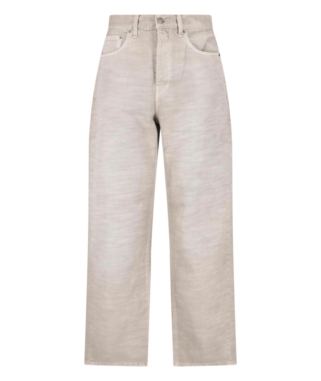 HAIKURE Бежевые хлопковые прямые джинсы, фото 1