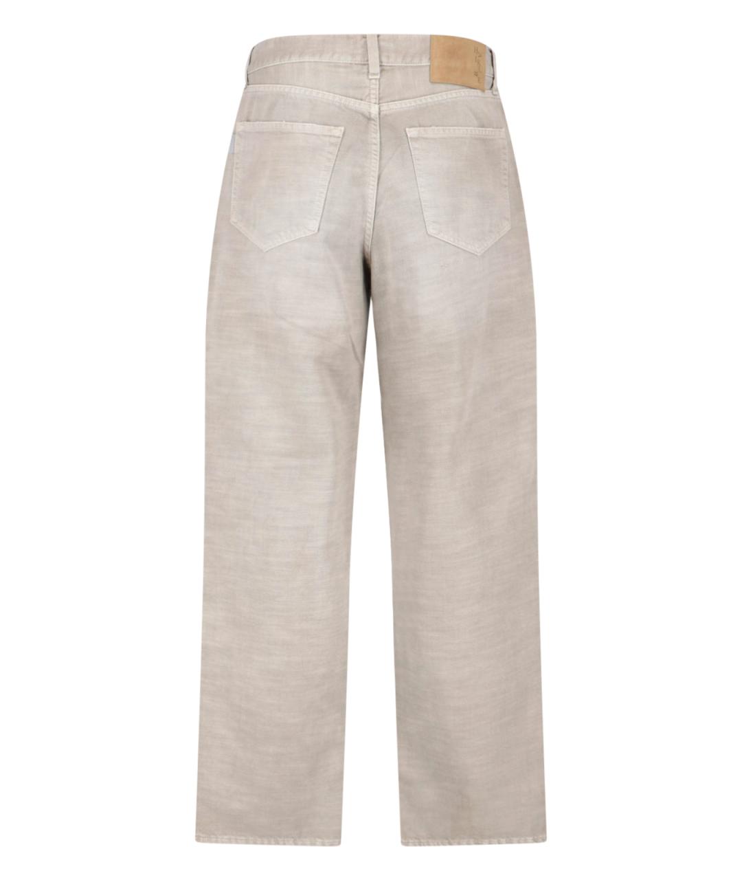 HAIKURE Бежевые хлопковые прямые джинсы, фото 2