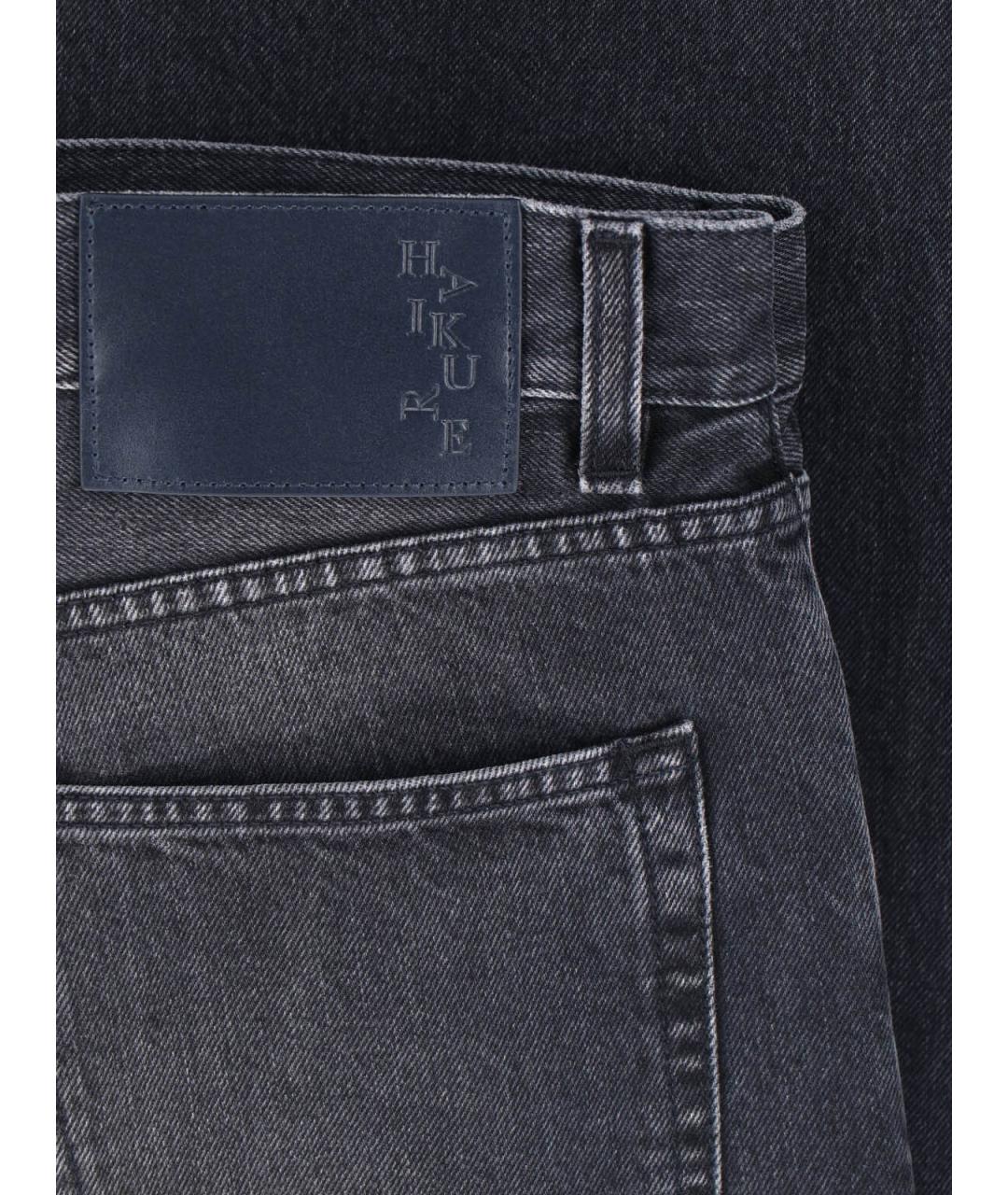 HAIKURE Черные хлопковые прямые джинсы, фото 5