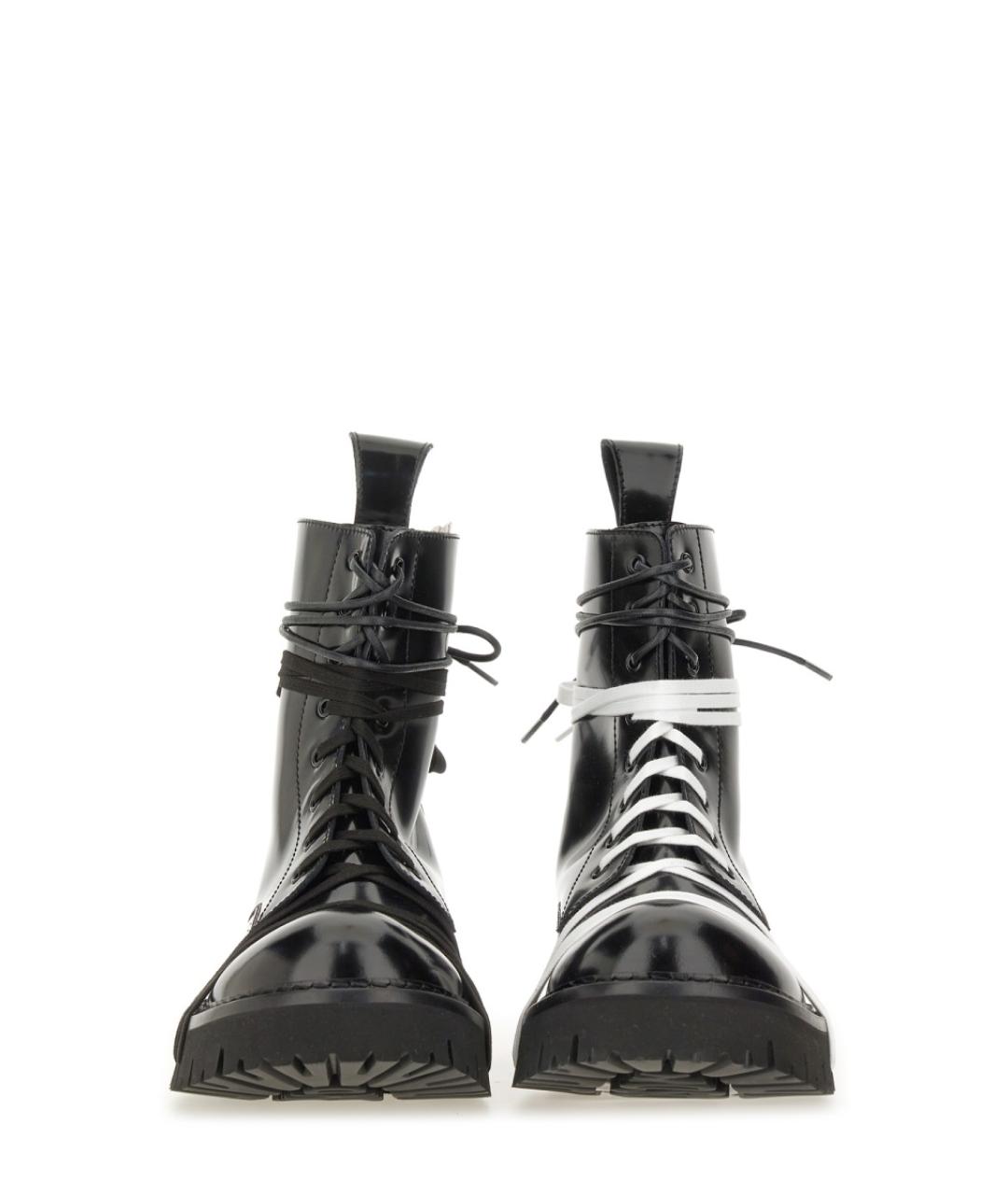 MOSCHINO Черные кожаные высокие ботинки, фото 3