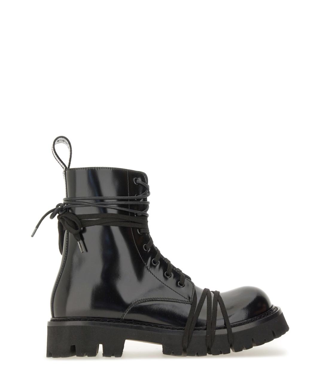 MOSCHINO Черные кожаные высокие ботинки, фото 1