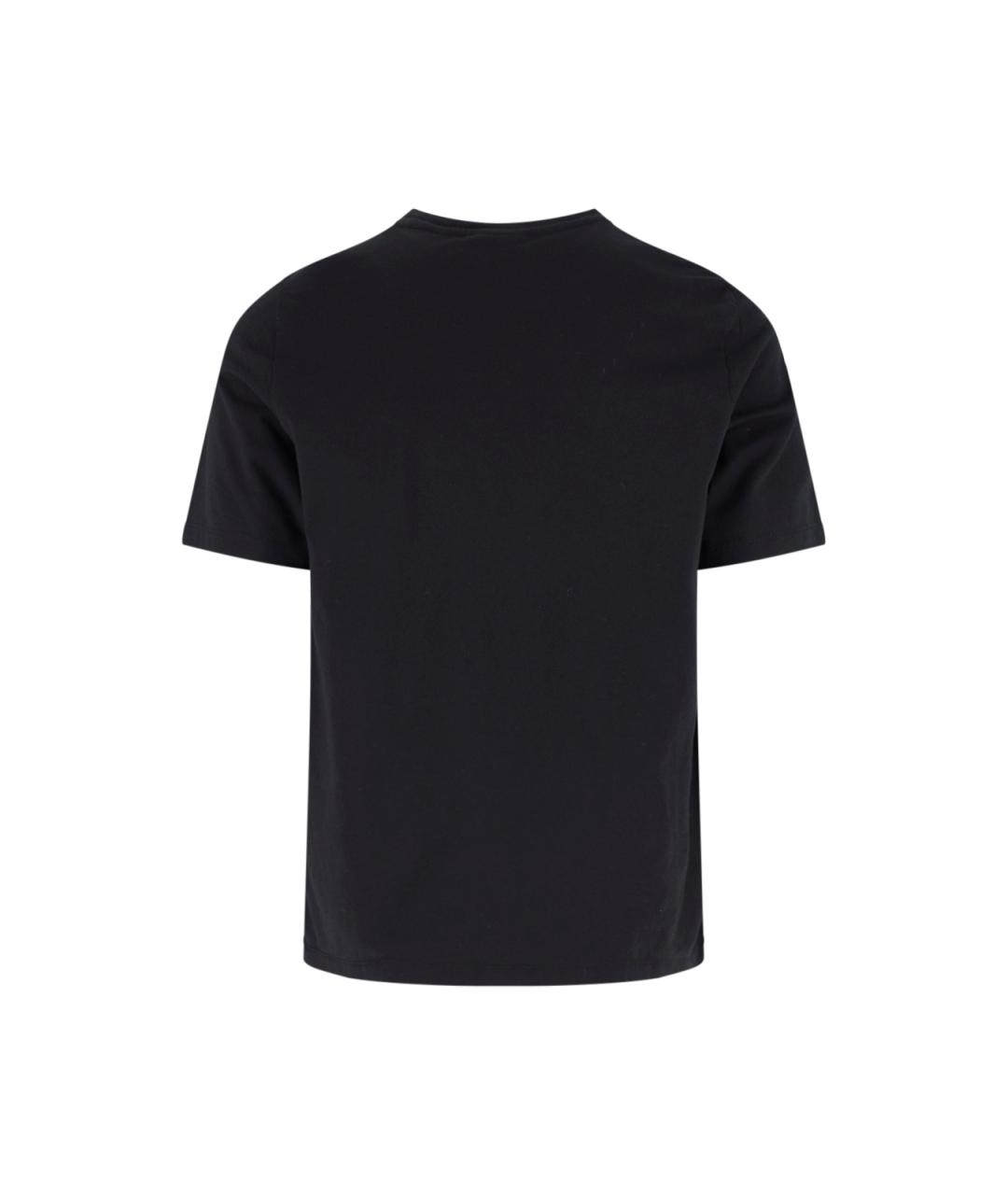 MAISON KITSUNE Черная хлопковая футболка, фото 2