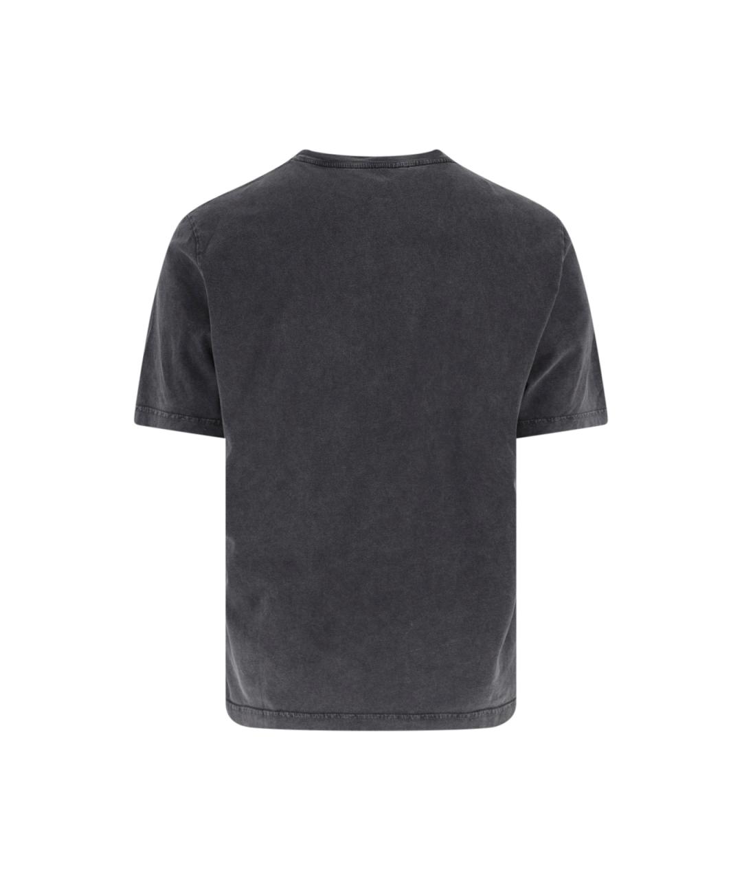 MAISON KITSUNE Черная хлопковая футболка, фото 2