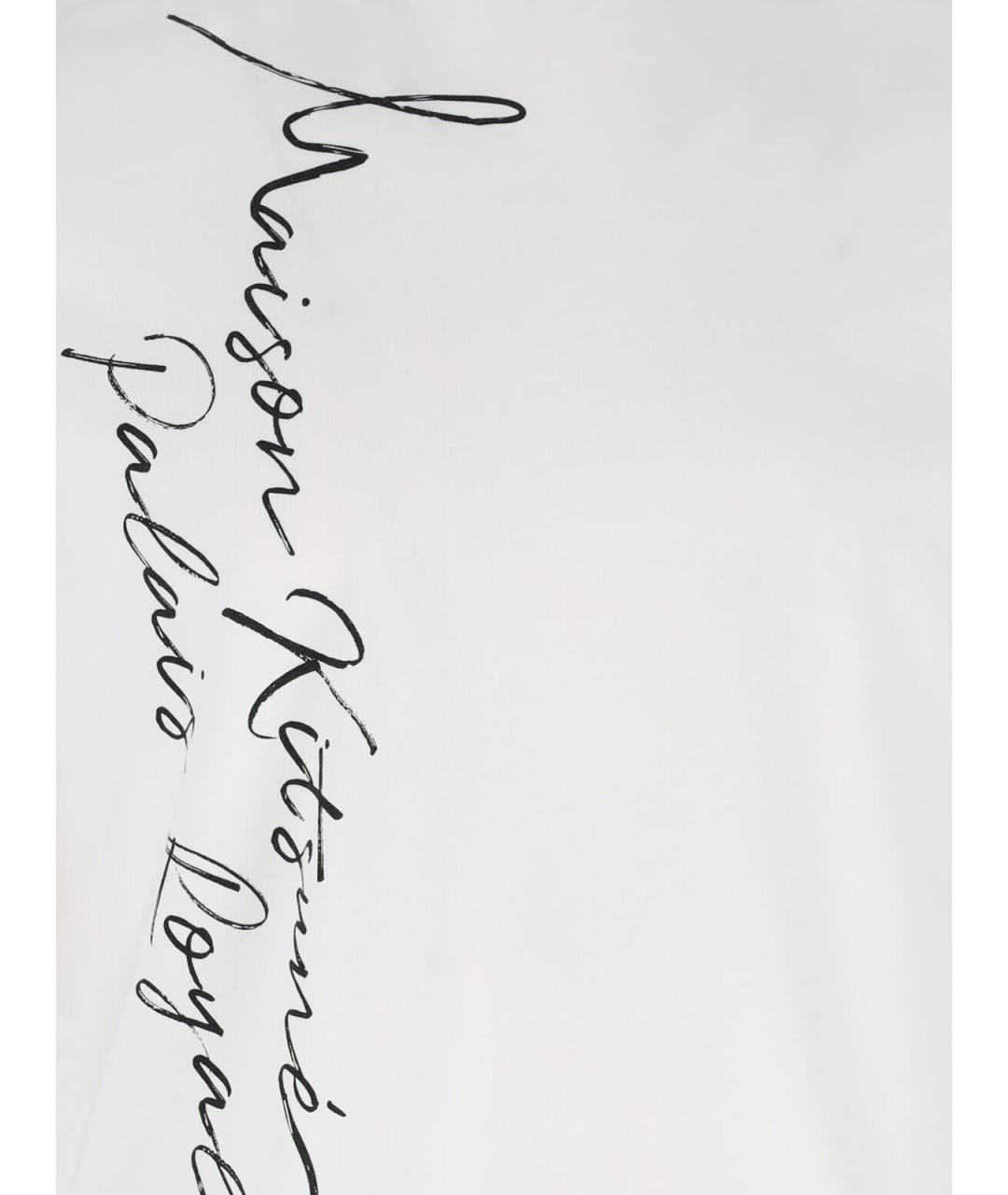 MAISON KITSUNE Белая хлопковая футболка, фото 3