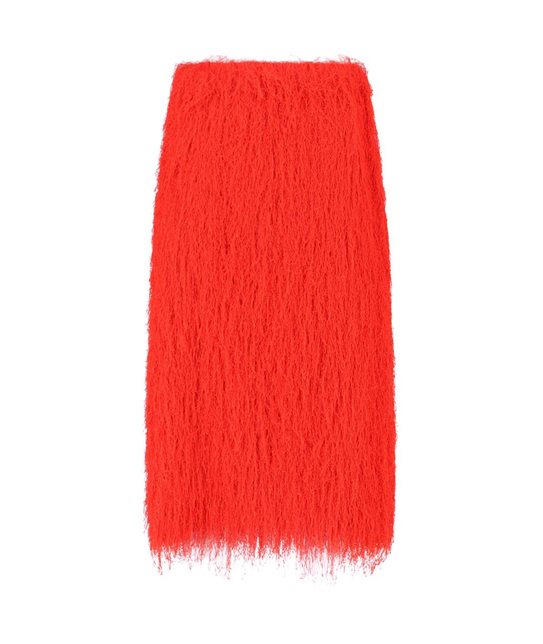 DRIES VAN NOTEN Красная полиэстеровая юбка миди, фото 1
