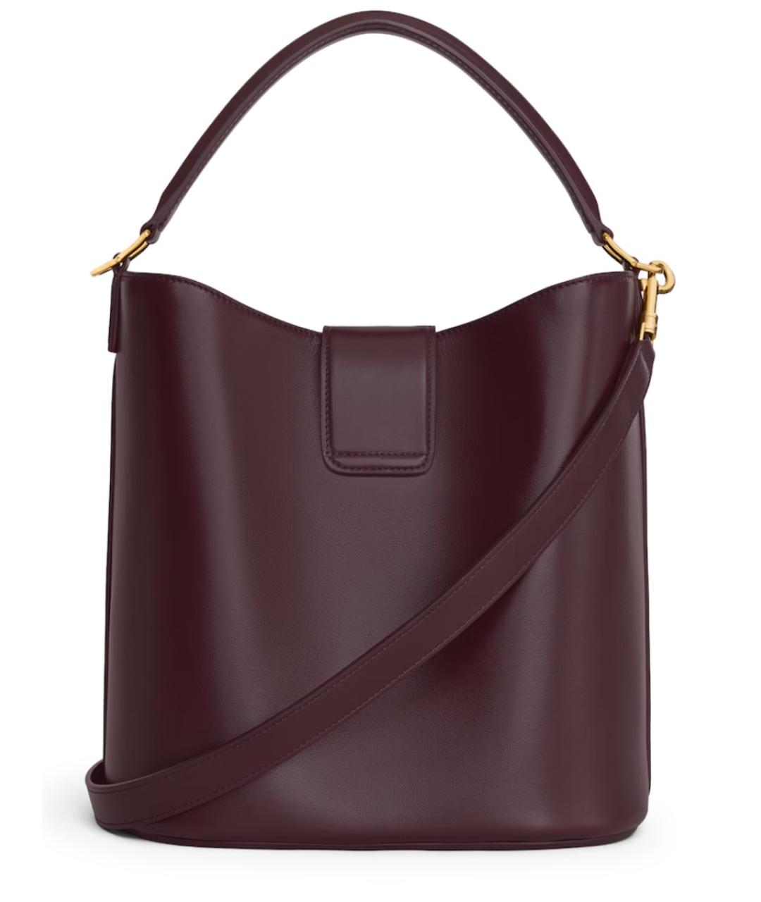 CELINE Бордовая кожаная сумка через плечо, фото 3