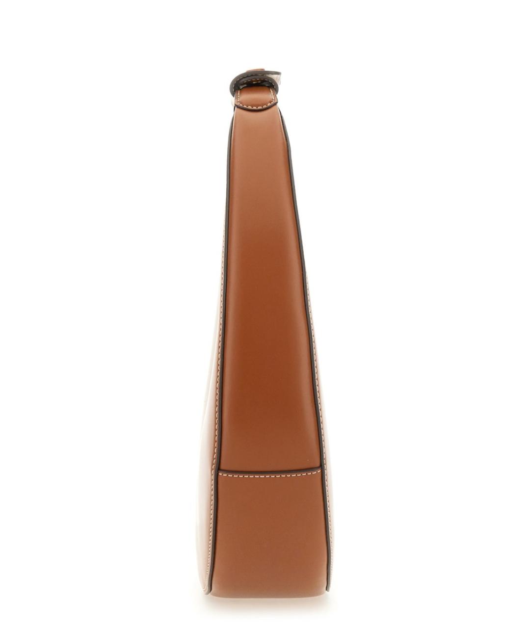 STAUD Коричневая кожаная сумка с короткими ручками, фото 3