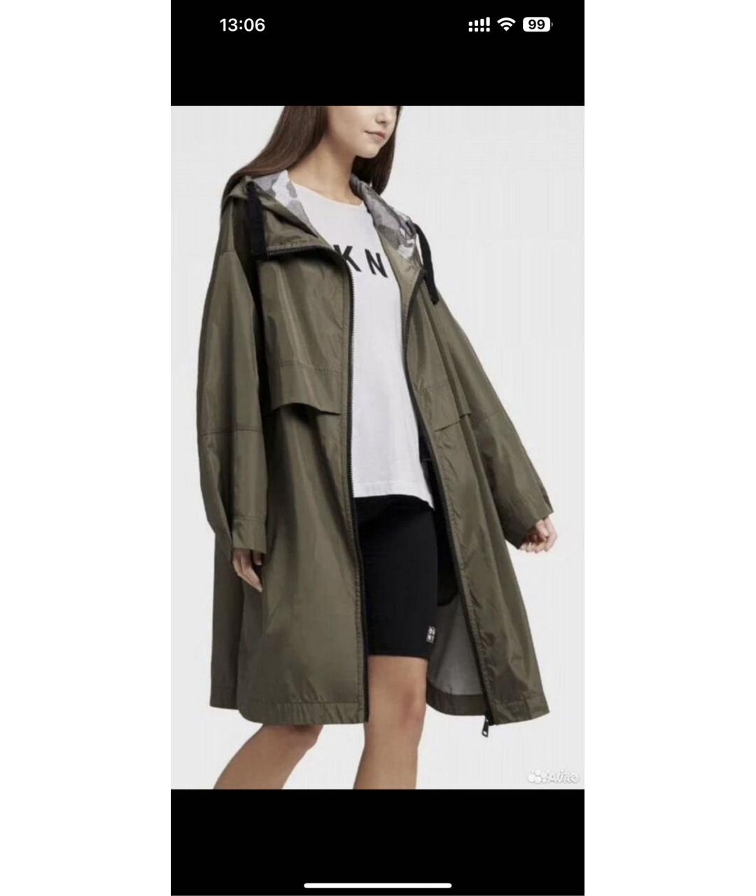DKNY Хаки синтетический тренч/плащ, фото 3