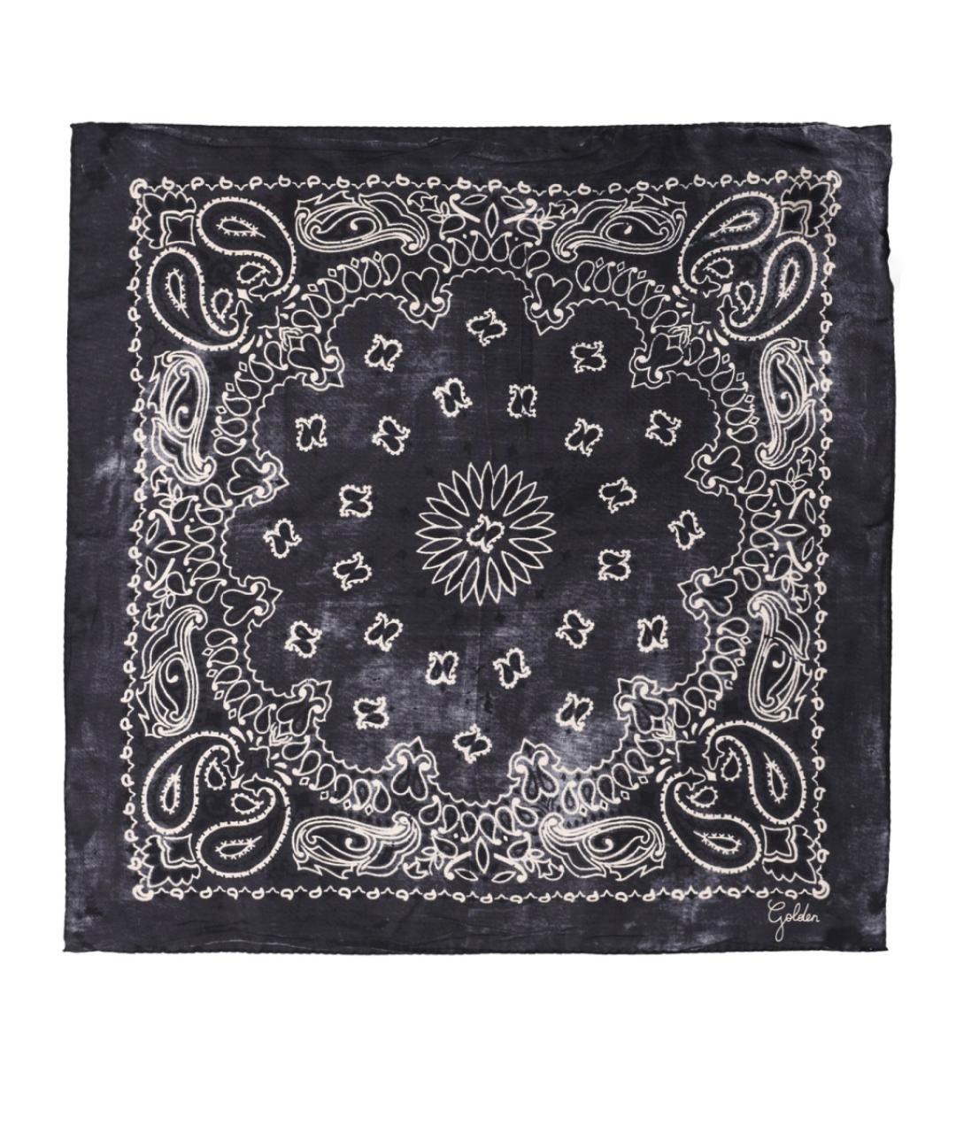GOLDEN GOOSE DELUXE BRAND Черный шелковый шарф, фото 1