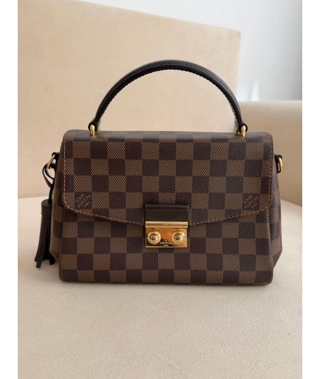 LOUIS VUITTON Коричневая кожаная сумка через плечо, фото 9