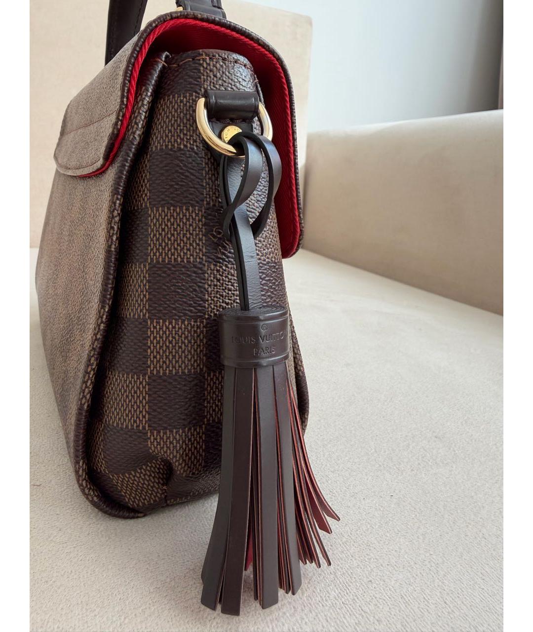 LOUIS VUITTON Коричневая кожаная сумка через плечо, фото 8