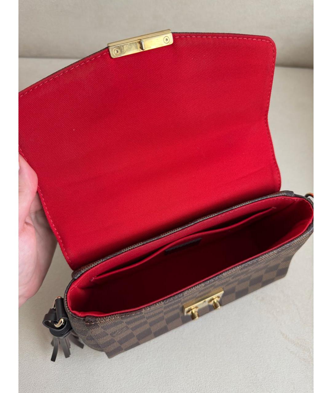 LOUIS VUITTON Коричневая кожаная сумка через плечо, фото 4