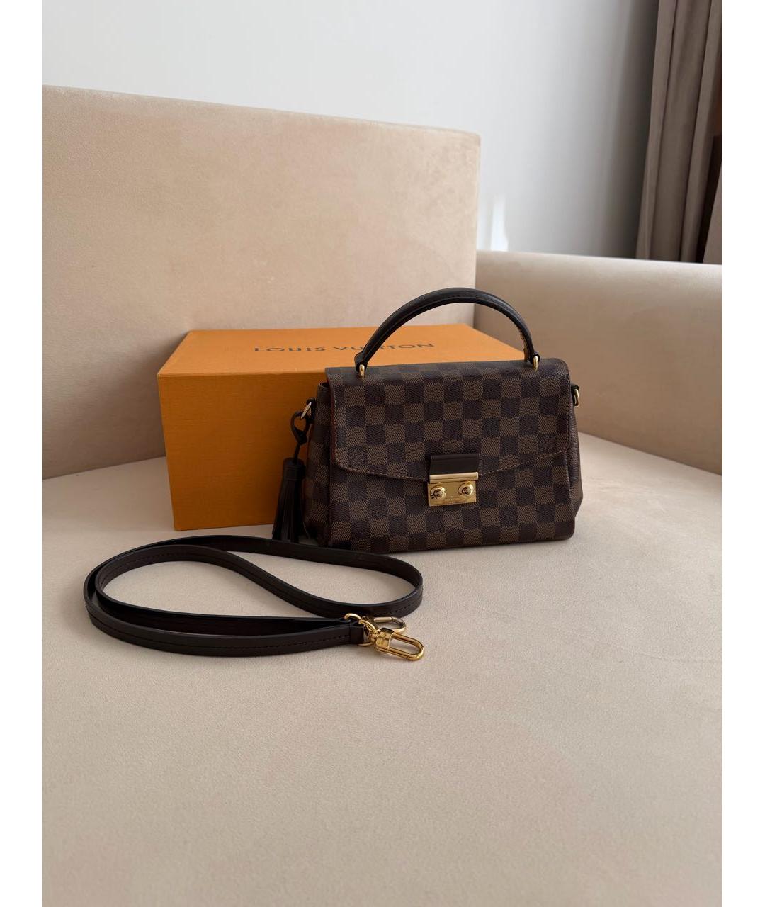 LOUIS VUITTON Коричневая кожаная сумка через плечо, фото 2