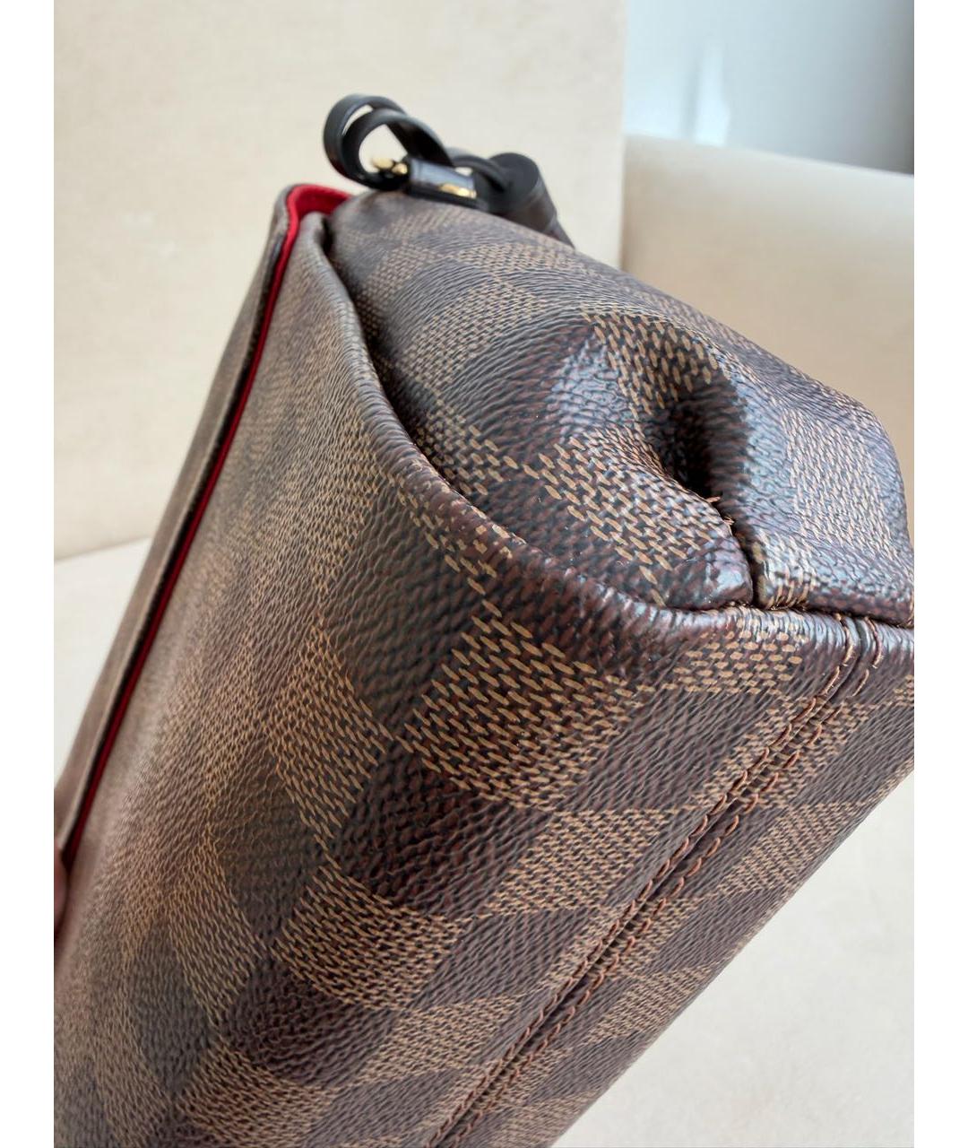 LOUIS VUITTON Коричневая кожаная сумка через плечо, фото 6