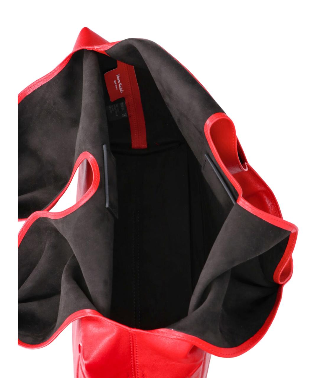 MAISON MARGIELA Красная кожаная сумка с короткими ручками, фото 4