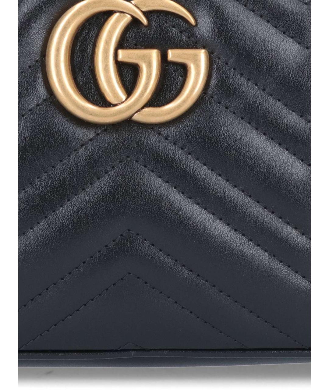 GUCCI Черная кожаная сумка через плечо, фото 4