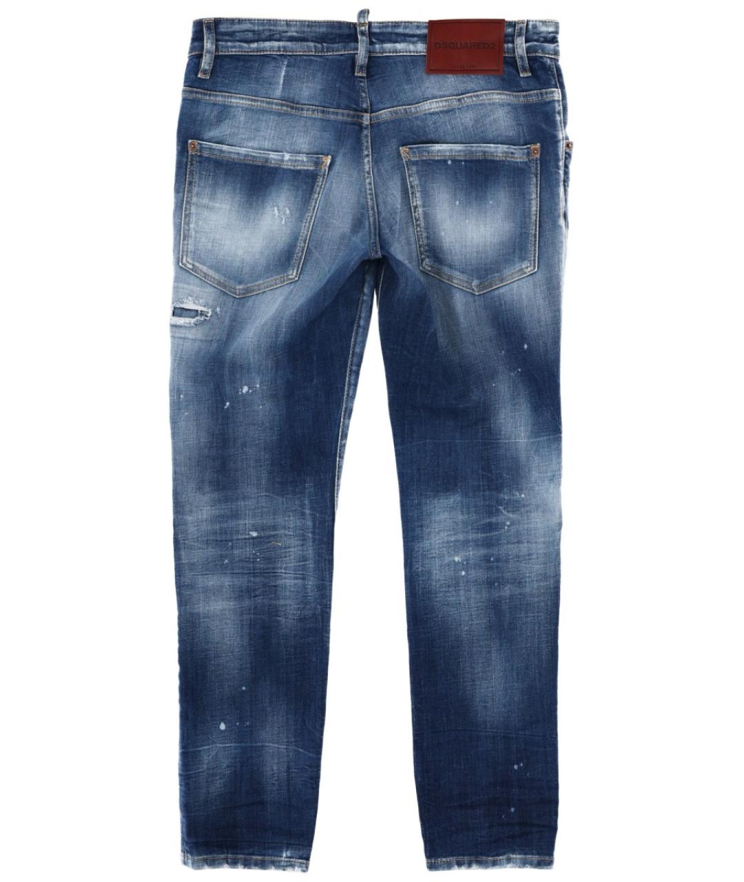 DSQUARED2 Синие хлопковые прямые джинсы, фото 2