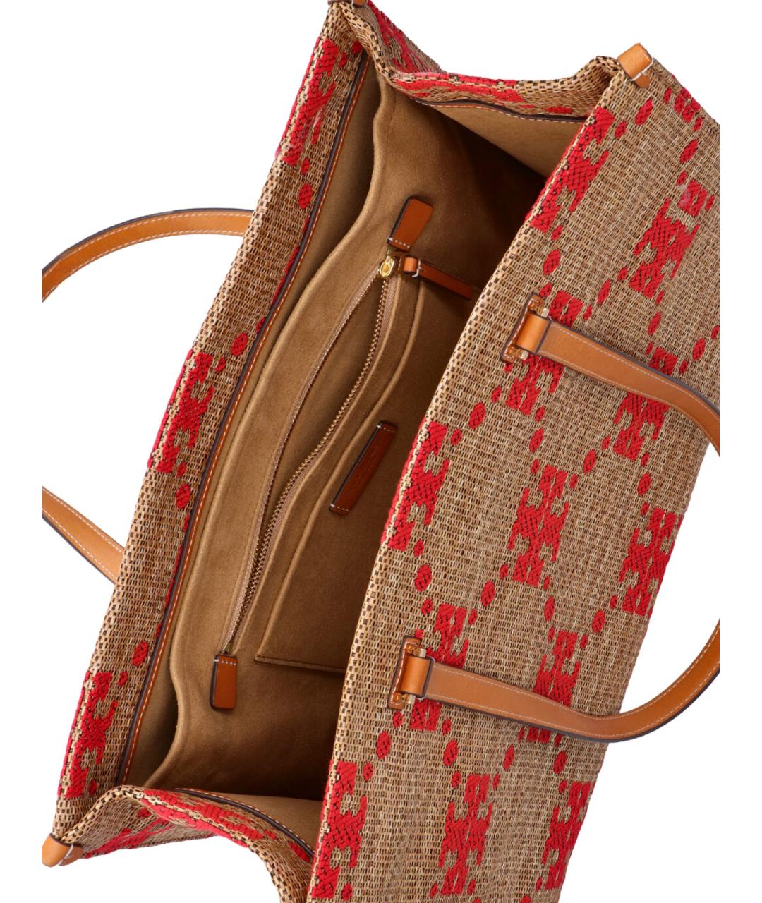 TORY BURCH Коричневая синтетическая сумка тоут, фото 4