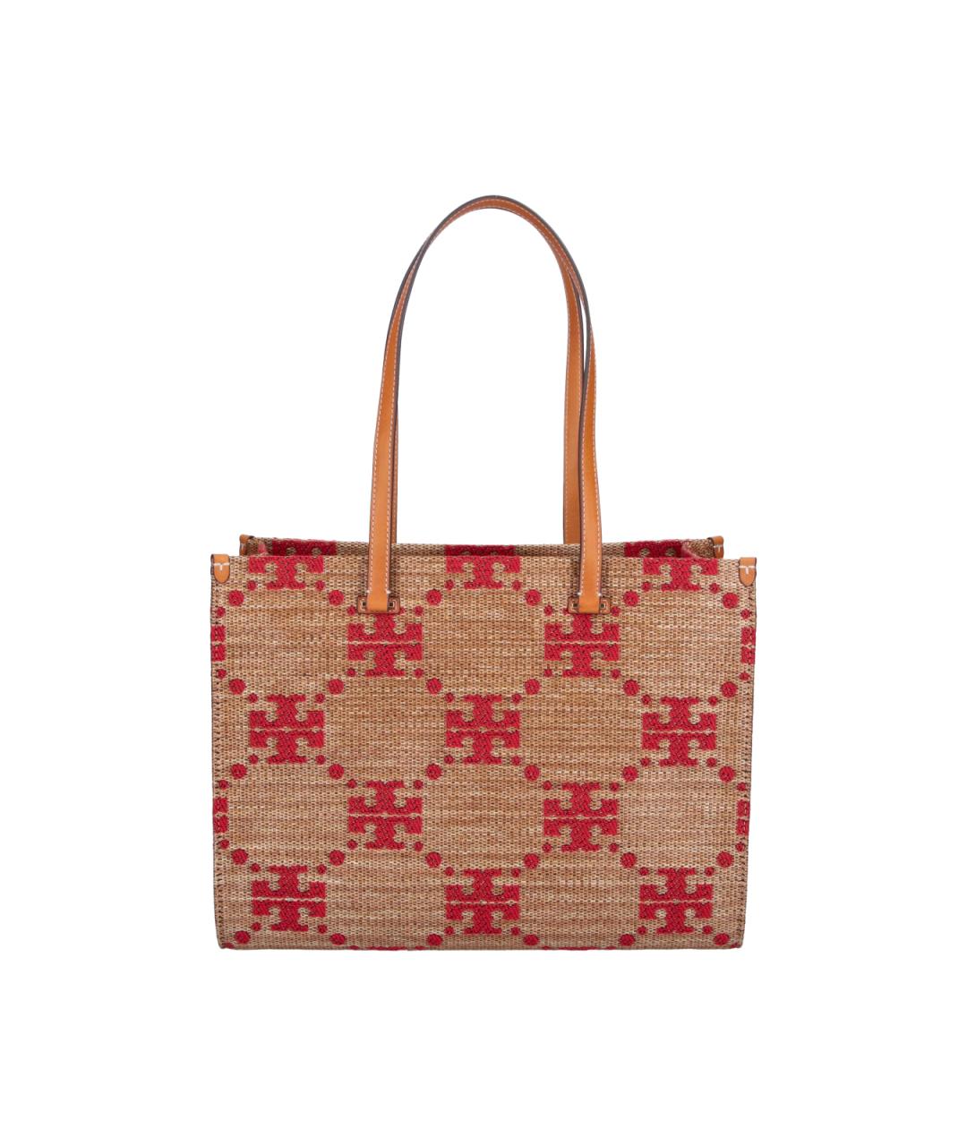 TORY BURCH Коричневая синтетическая сумка тоут, фото 3