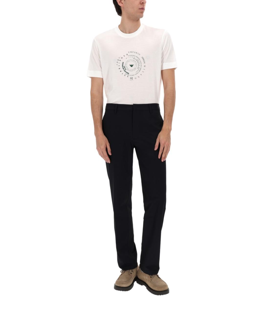 EMPORIO ARMANI Синие полиамидовые повседневные брюки, фото 2