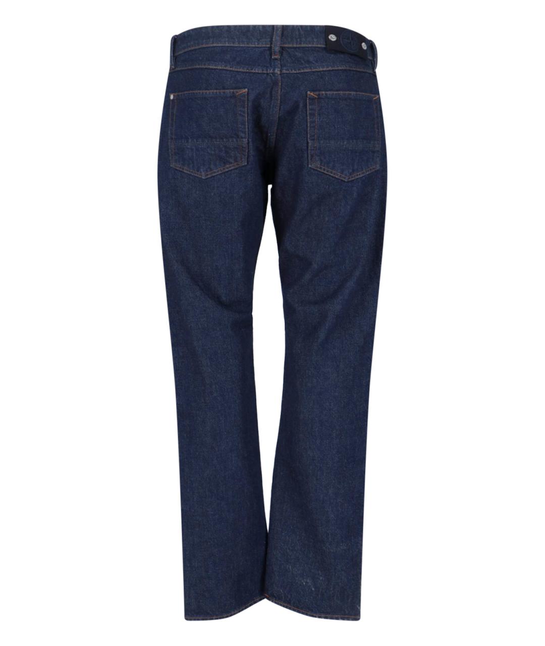 STONE ISLAND Синие хлопковые прямые джинсы, фото 2