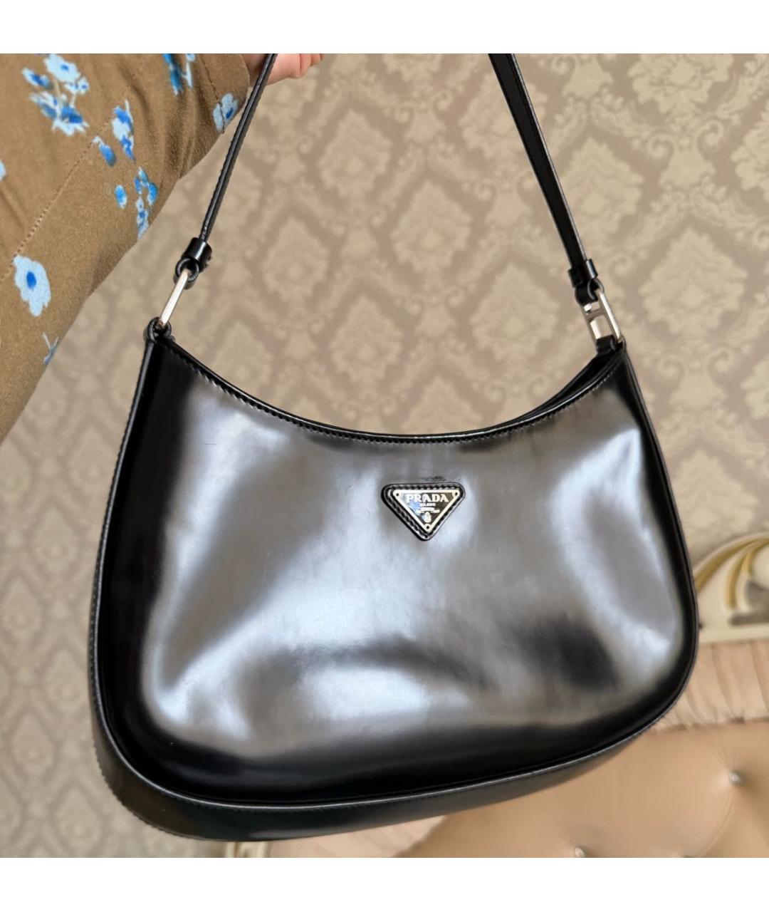 PRADA Черная кожаная сумка с короткими ручками, фото 7