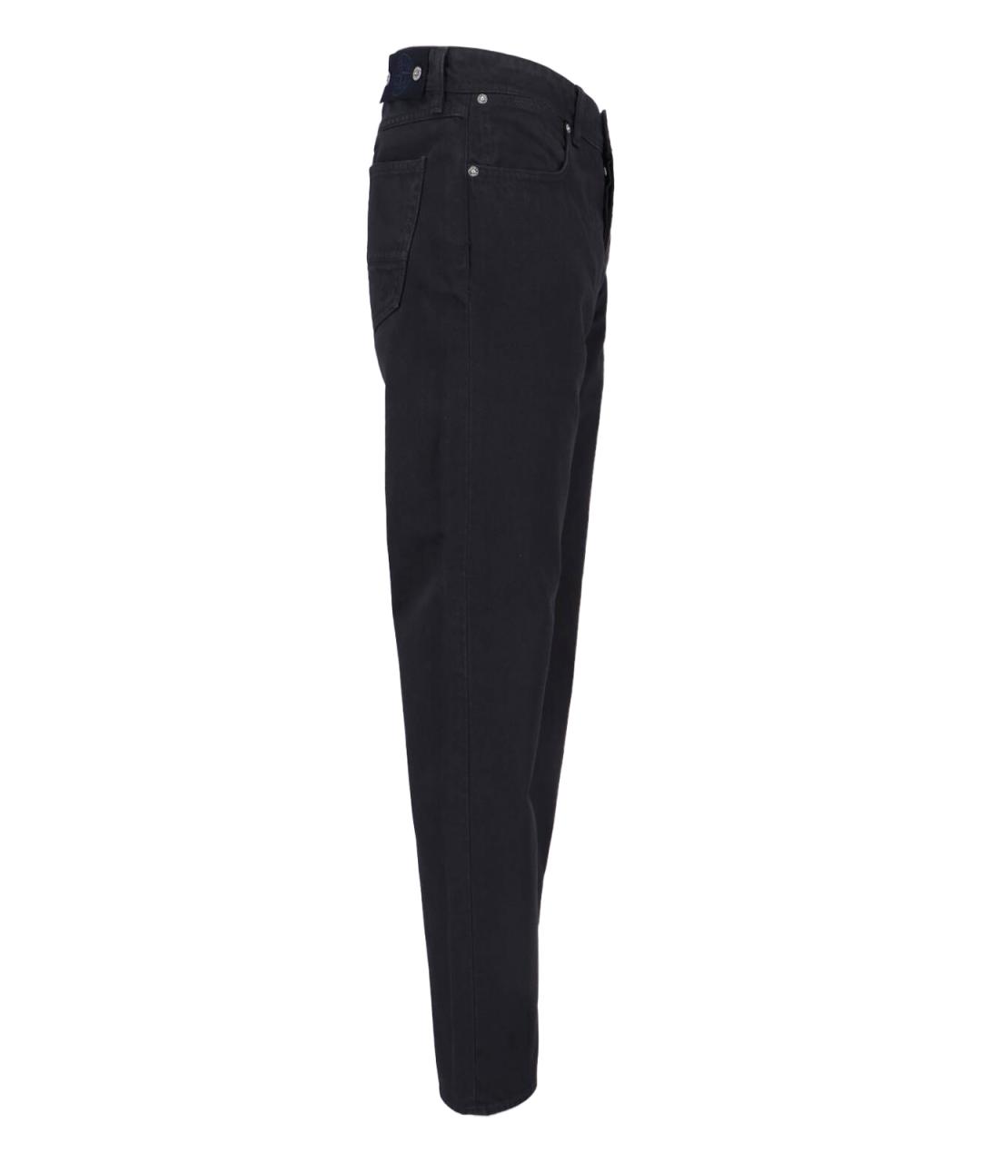 STONE ISLAND Черные хлопковые прямые джинсы, фото 3
