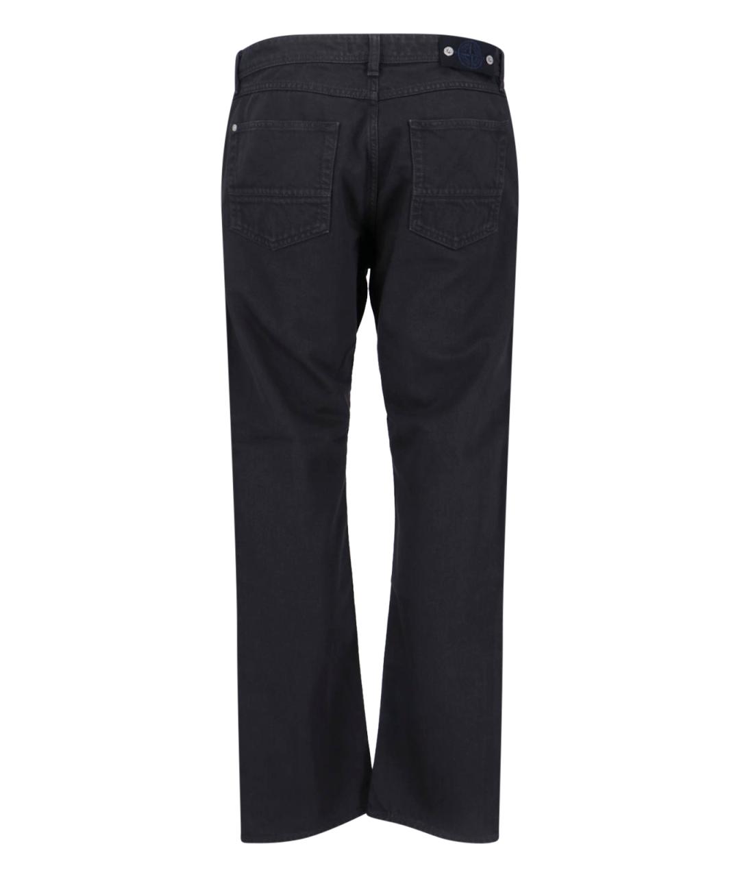 STONE ISLAND Черные хлопковые прямые джинсы, фото 2
