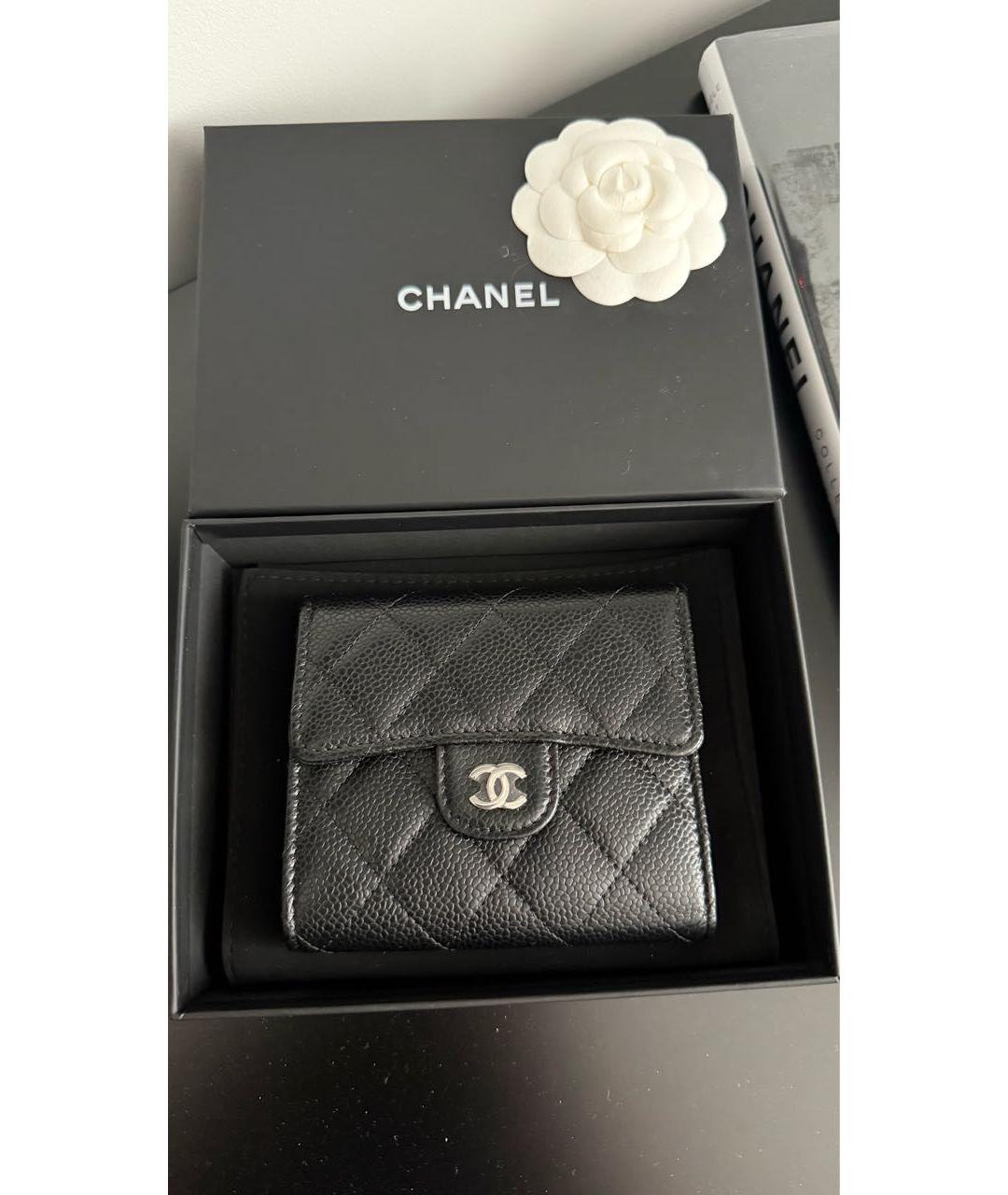 CHANEL Черный кожаный кошелек, фото 5