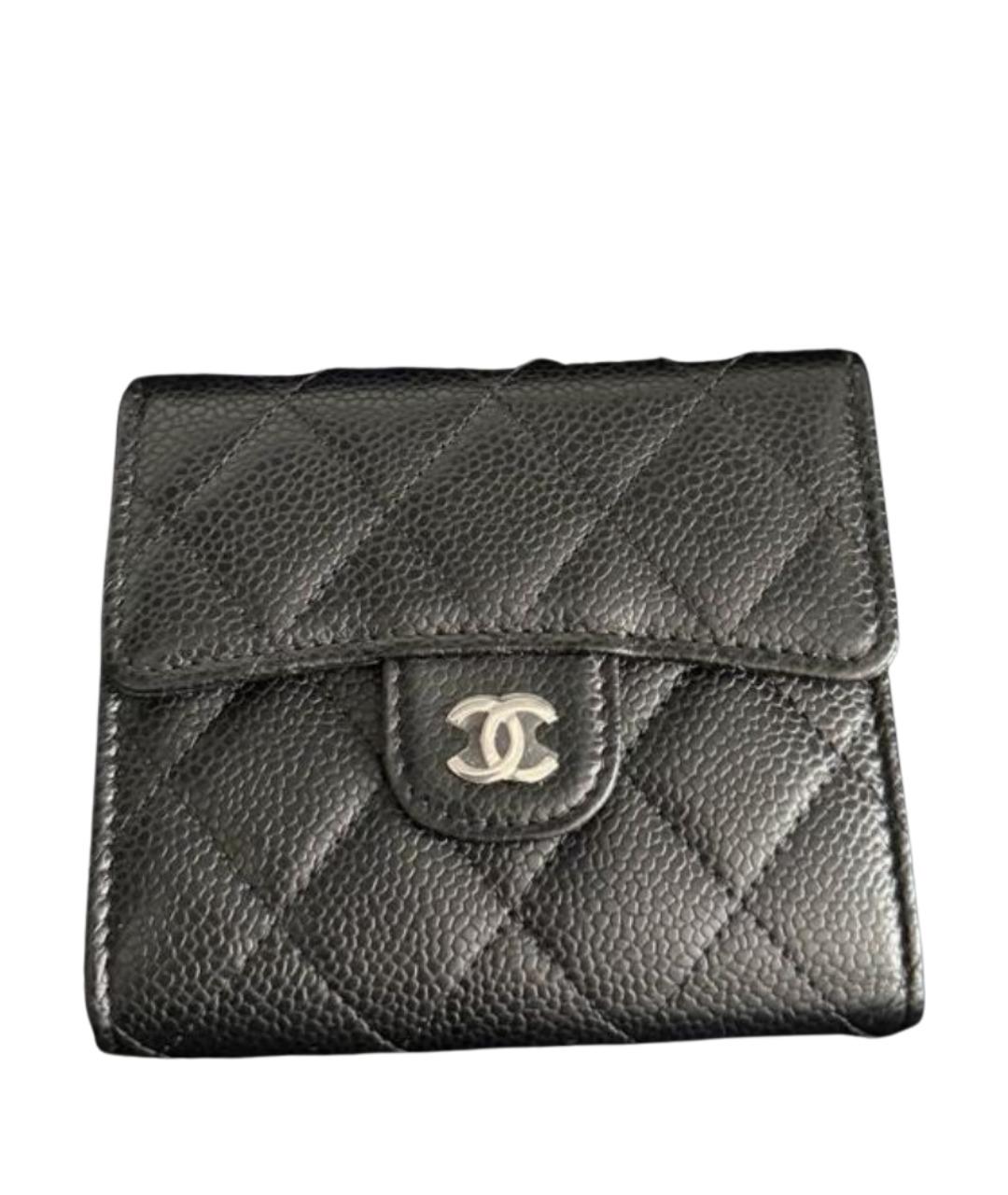 CHANEL Черный кожаный кошелек, фото 1