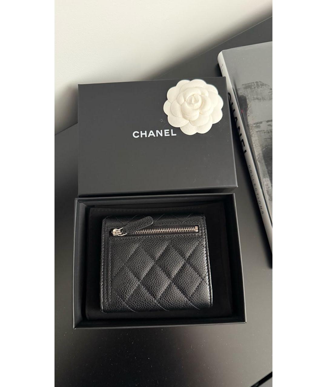 CHANEL Черный кожаный кошелек, фото 2