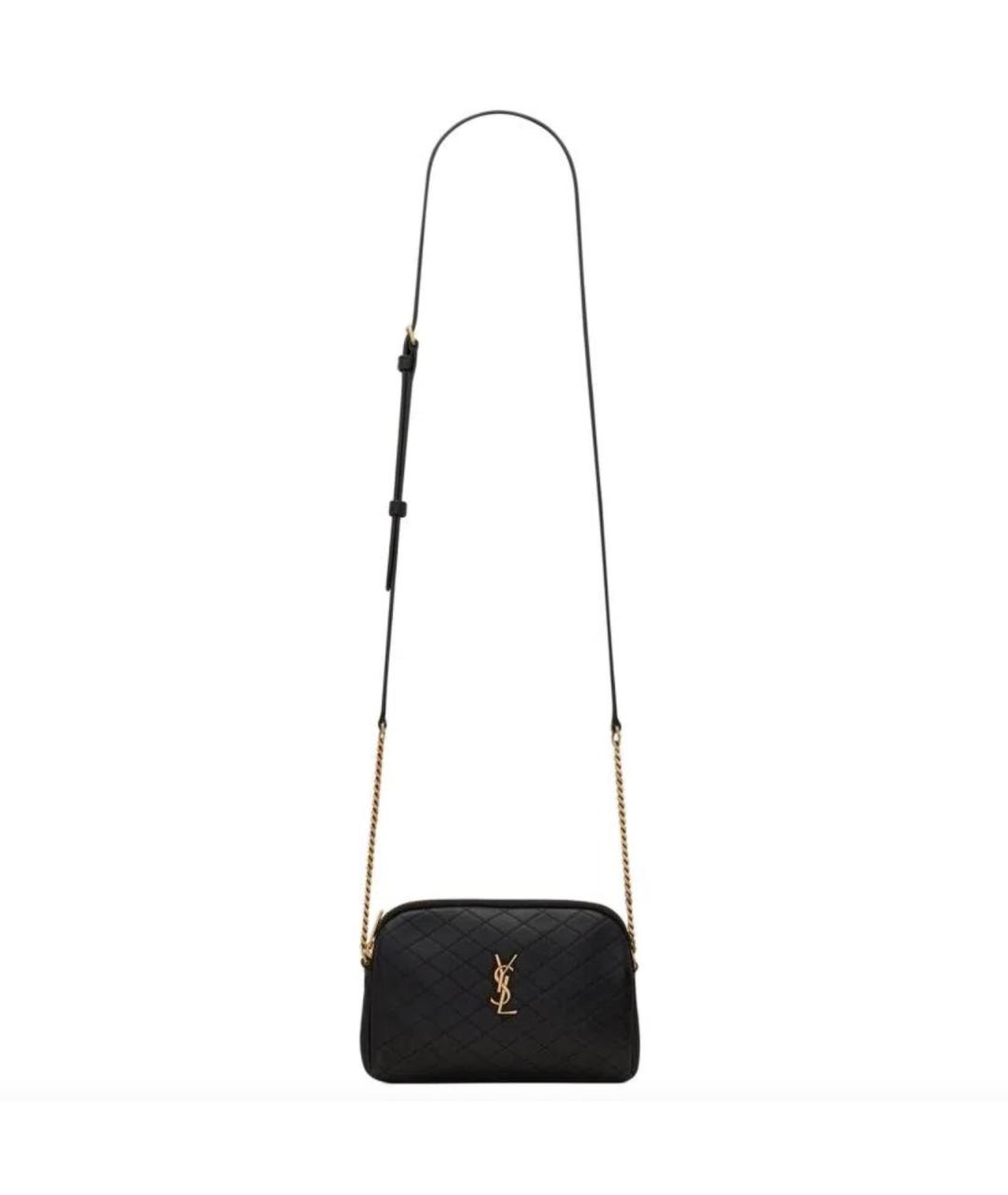 SAINT LAURENT Черная кожаная сумка через плечо, фото 4