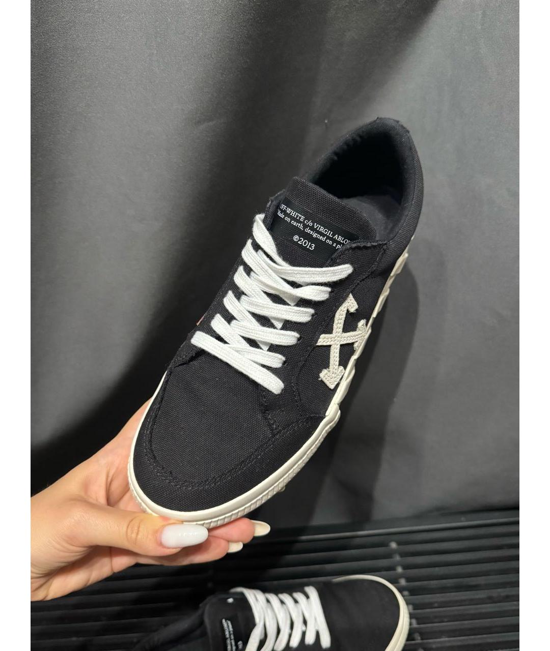 OFF-WHITE Черные текстильные кеды, фото 7