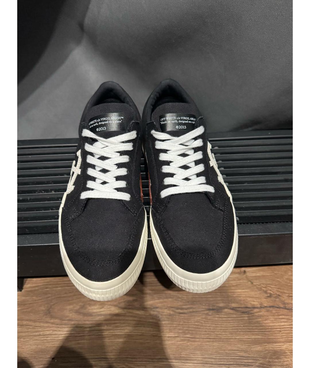 OFF-WHITE Черные текстильные кеды, фото 3