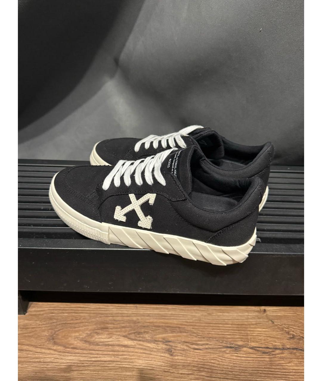 OFF-WHITE Черные текстильные кеды, фото 4