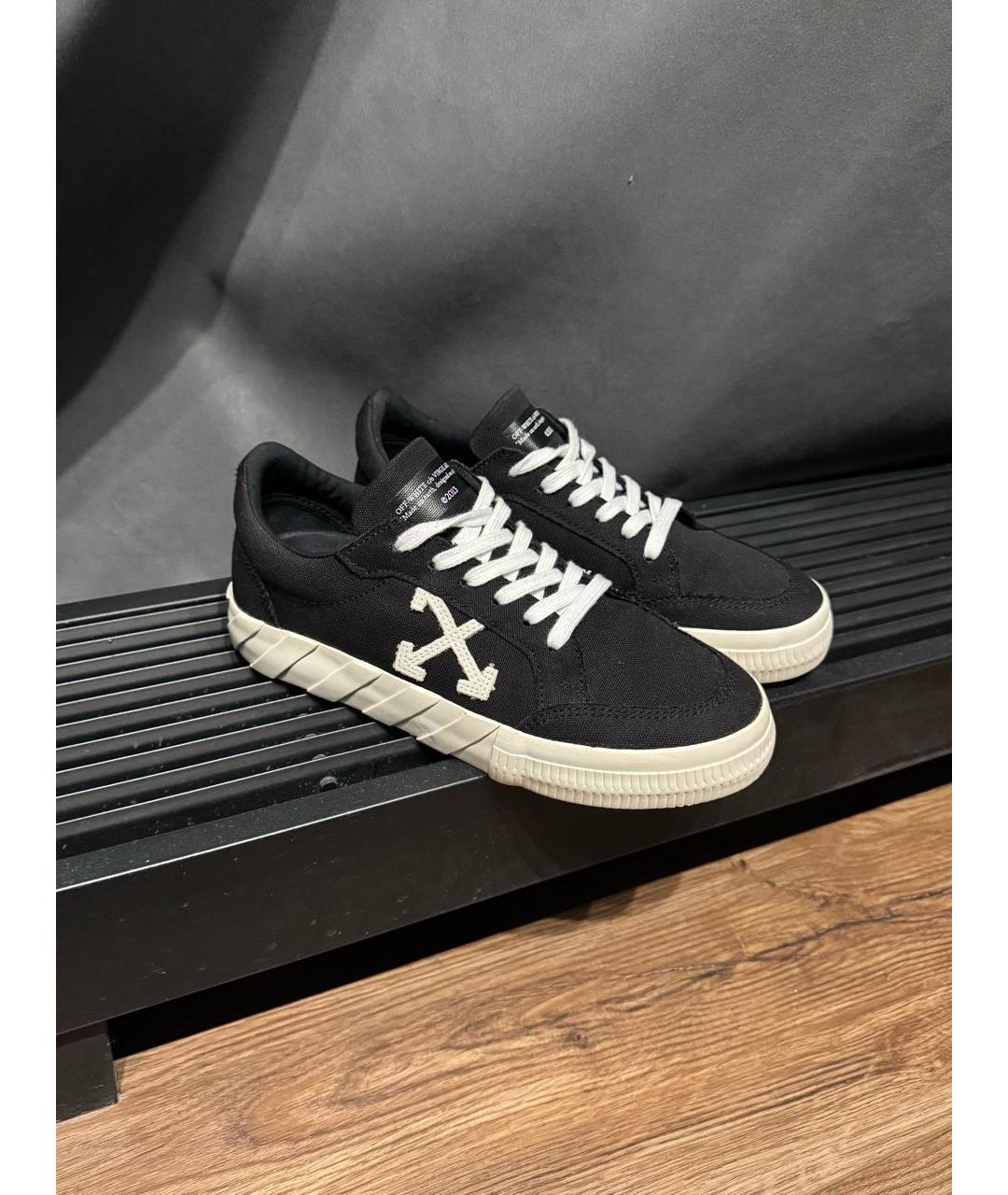OFF-WHITE Черные текстильные кеды, фото 2