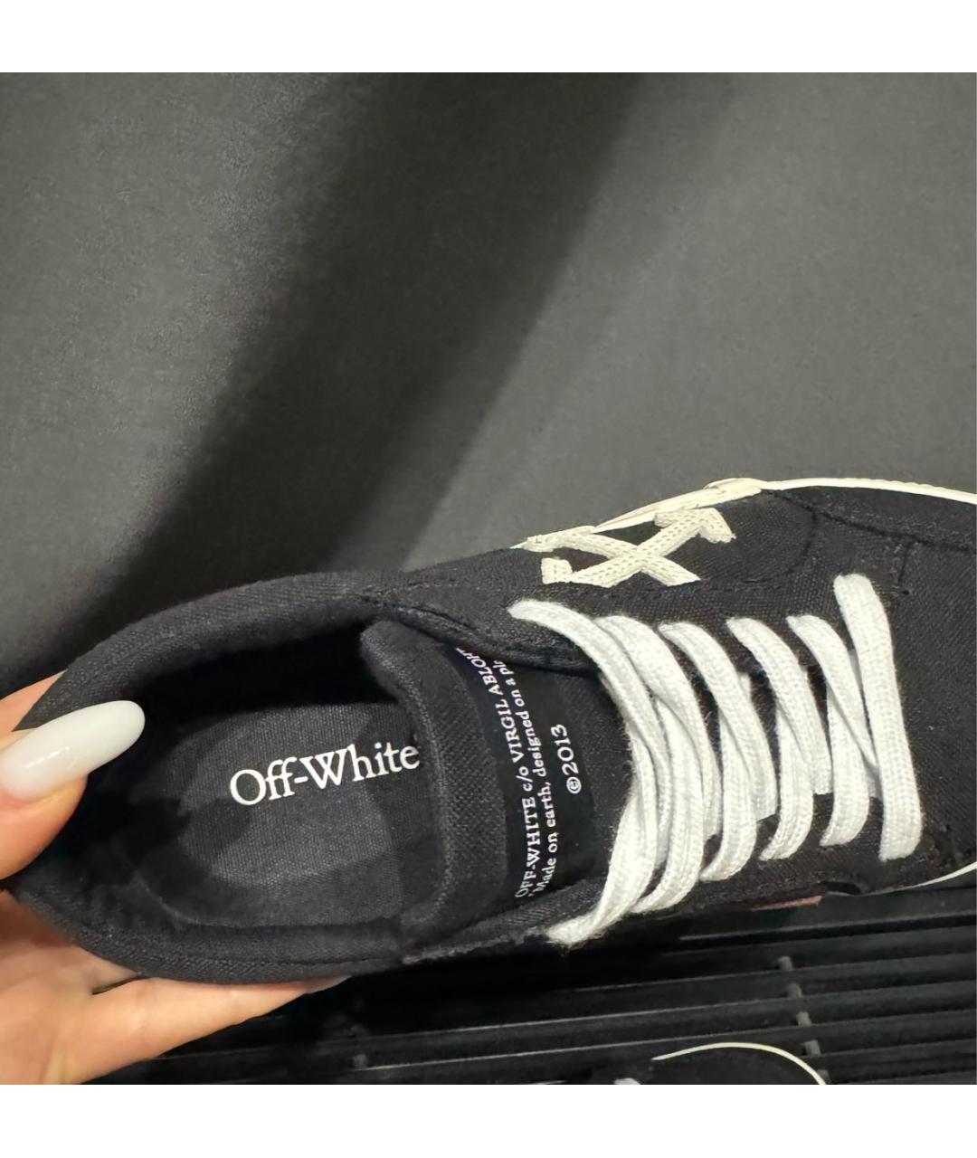 OFF-WHITE Черные текстильные кеды, фото 5