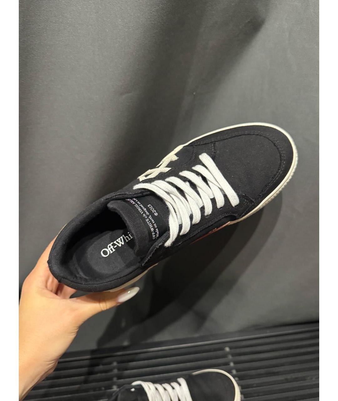 OFF-WHITE Черные текстильные кеды, фото 6