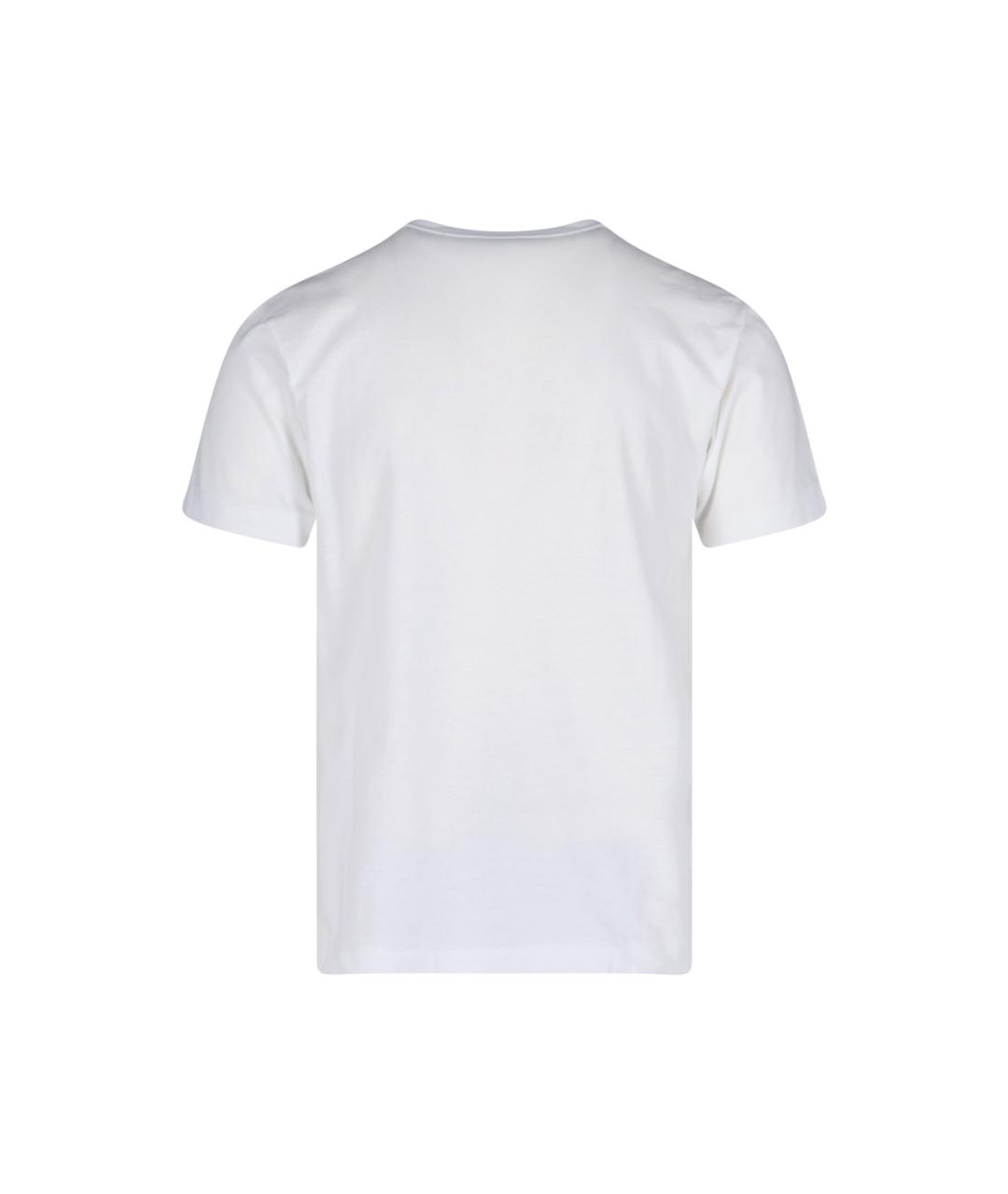 COMME DES GARÇONS PLAY Белая хлопковая футболка, фото 2