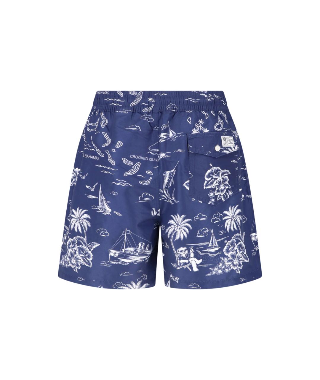 POLO RALPH LAUREN Синие полиэстеровые плавки, фото 2