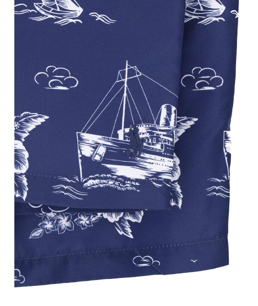 POLO RALPH LAUREN Синие полиэстеровые плавки, фото 3