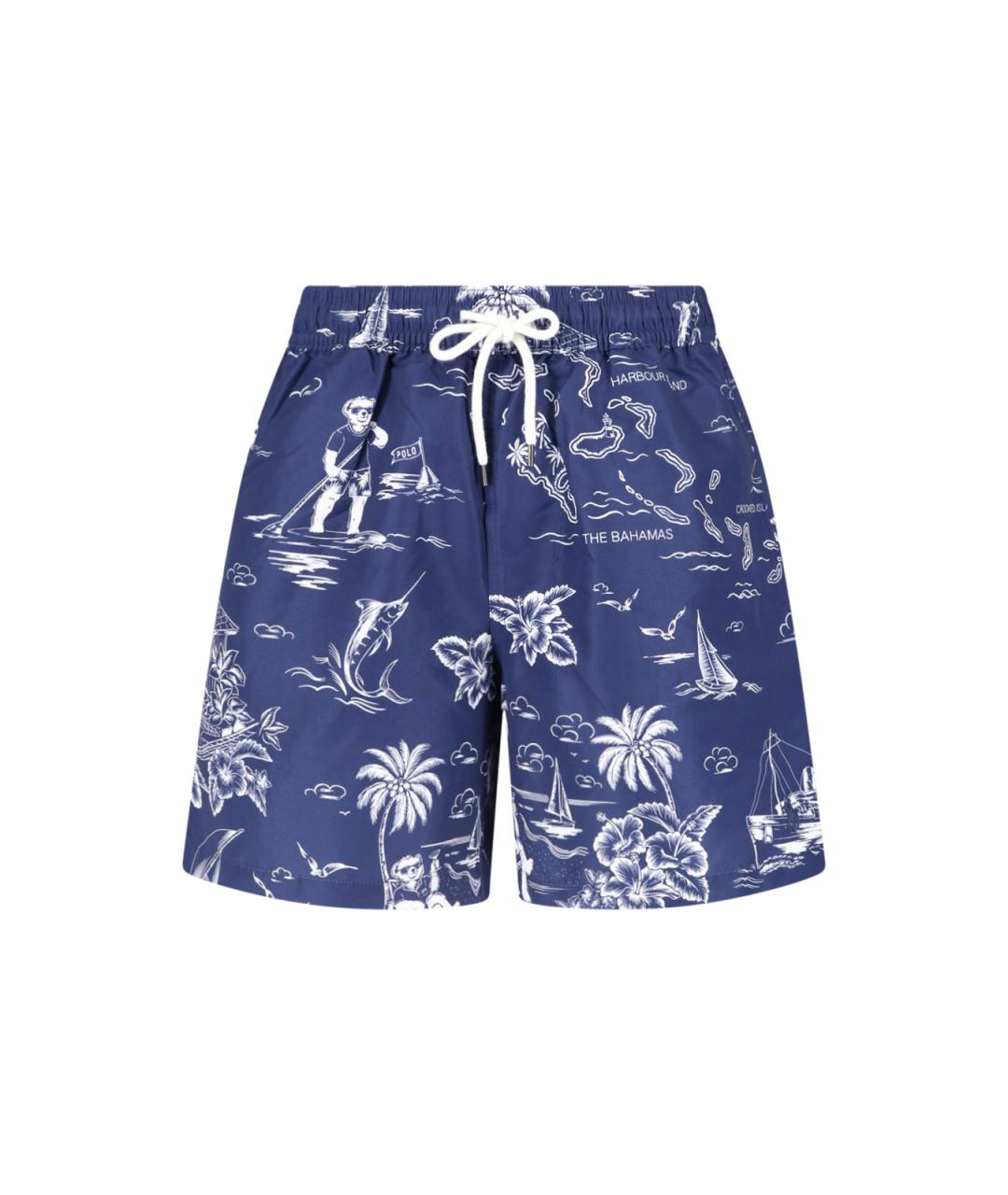 POLO RALPH LAUREN Синие полиэстеровые плавки, фото 1