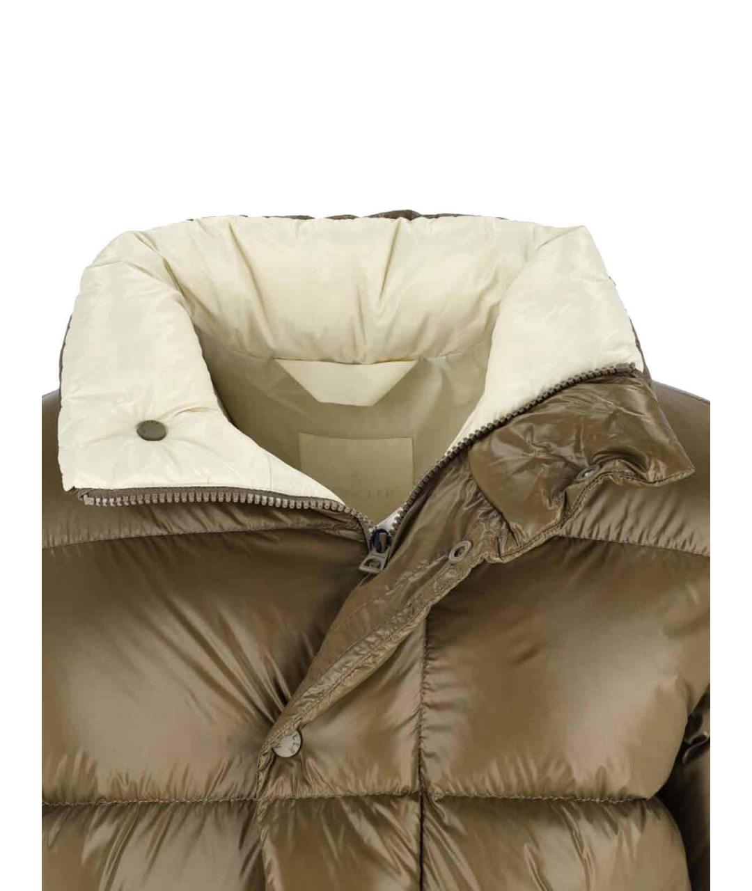 MONCLER Зеленый полиамидовый пуховик, фото 4