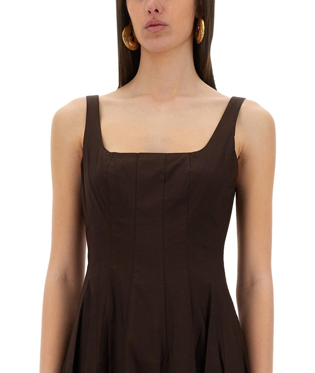 STAUD Коричневое повседневное платье, фото 4