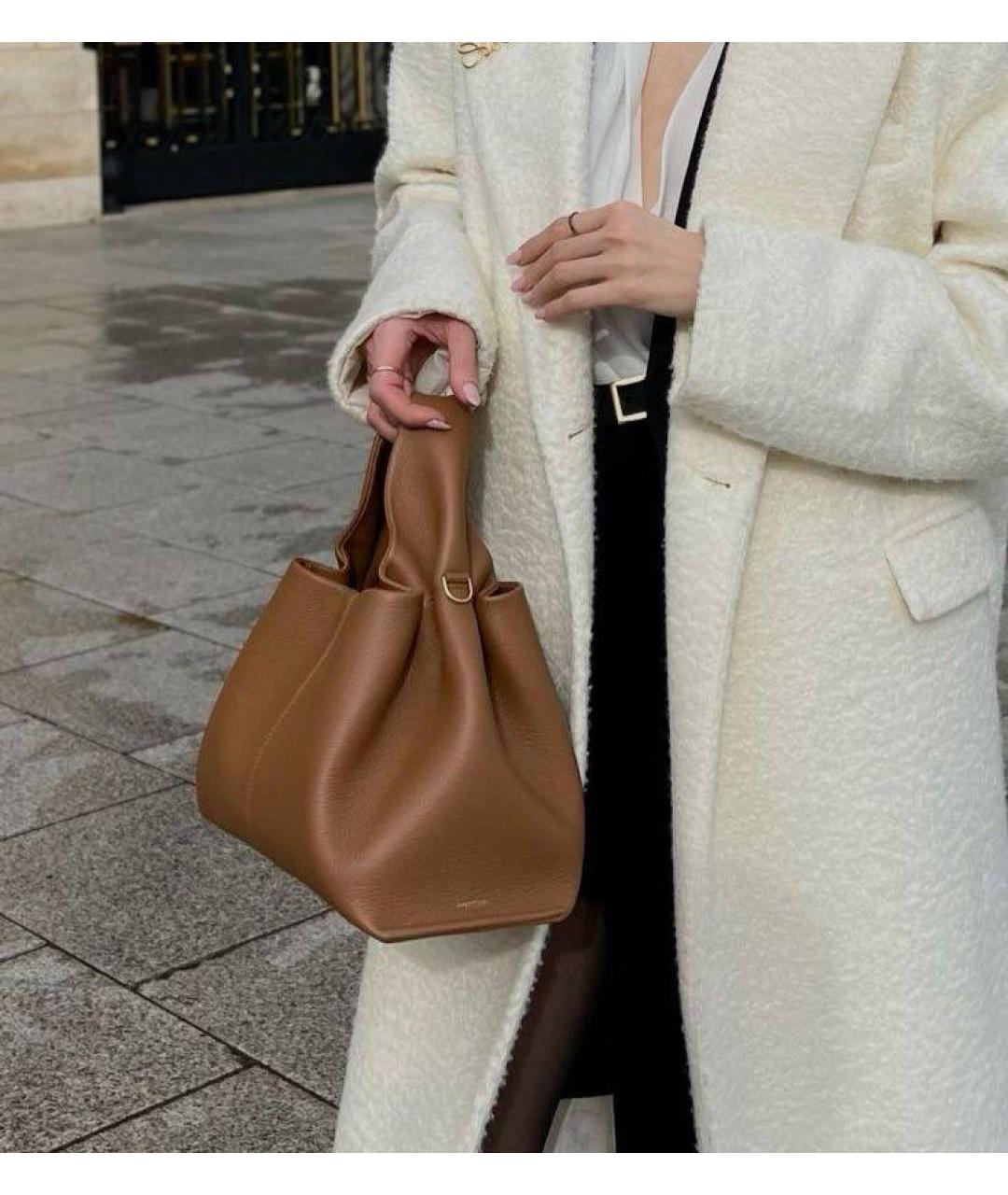 POLENE Коричневая кожаная сумка тоут, фото 2